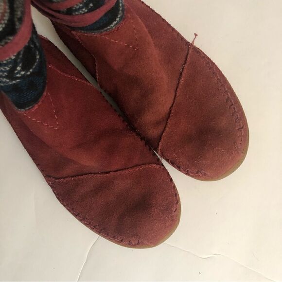 Toms Aztec style leather moccasin lace up boots size 6 - Picture 9 of 9